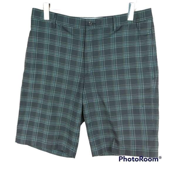 𝅺🍄3/50$🍄 GREG NORMAN plaid golf bermuda shorts size 34 - Picture 1 of 8